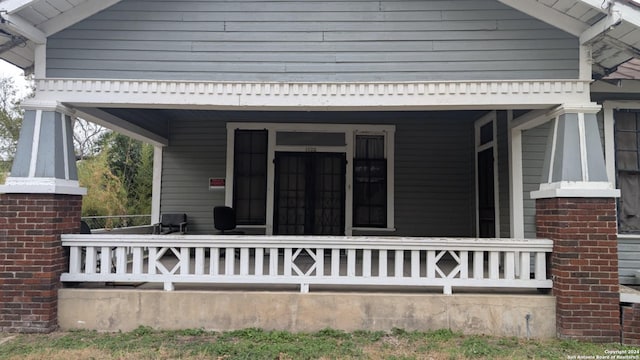 exterior space with covered porch