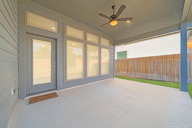 2116 Calate Rdg, San Antonio, TX 78253 - doorway to property with ceiling fan and a patio area