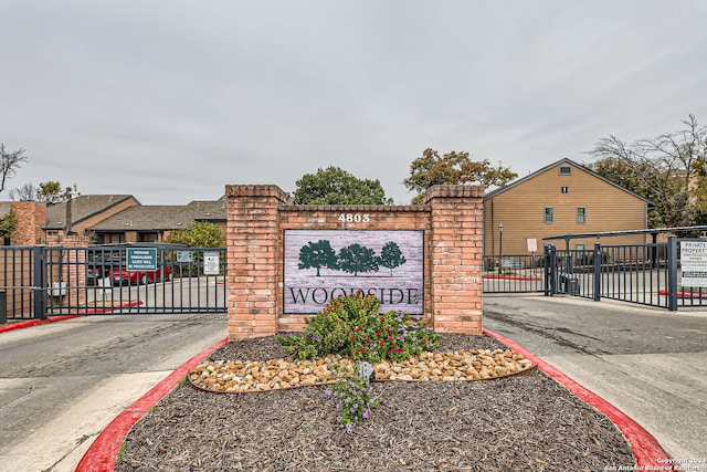 view of community sign