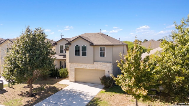 view of front of property featuring a garage