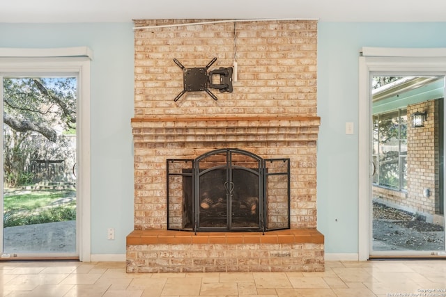 room details with a fireplace