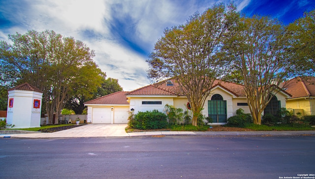 view of front of home with a garage