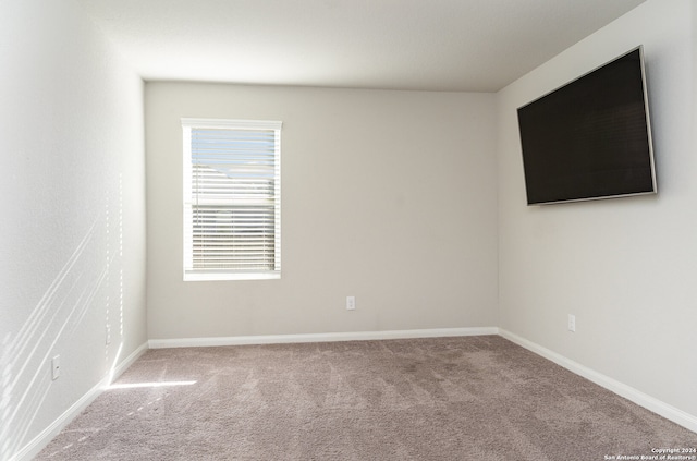 spare room featuring light carpet