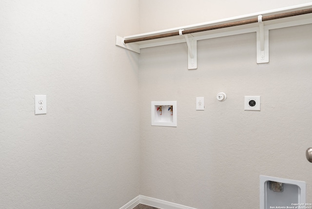 washroom with hookup for a gas dryer, washer hookup, and hookup for an electric dryer