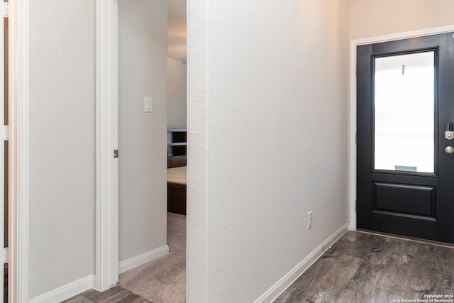 foyer featuring dark hardwood / wood-style flooring