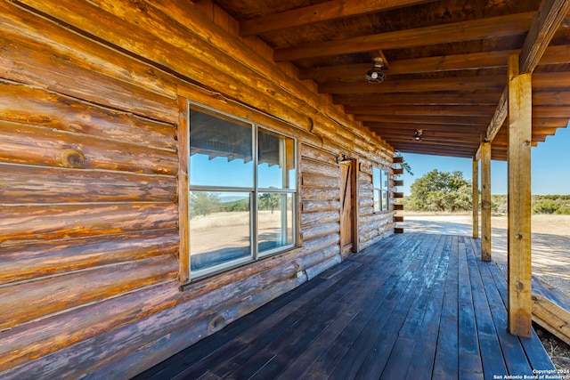 deck with covered porch