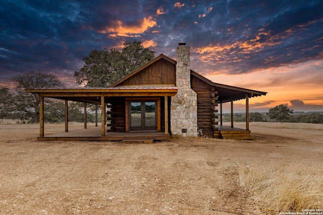 exterior space featuring french doors