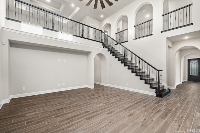 interior space featuring a high ceiling