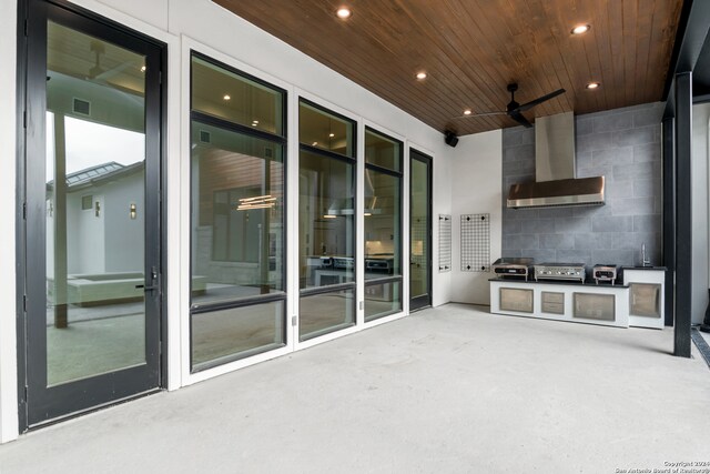 view of patio / terrace with ceiling fan