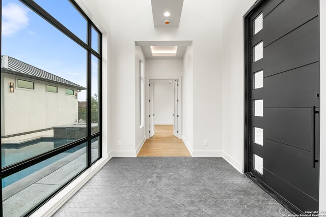 hall featuring hardwood / wood-style floors