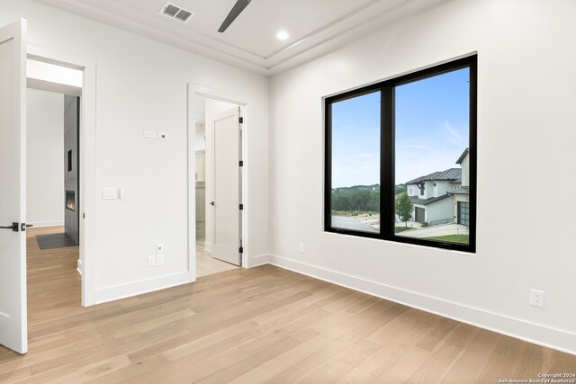 unfurnished bedroom featuring light hardwood / wood-style floors