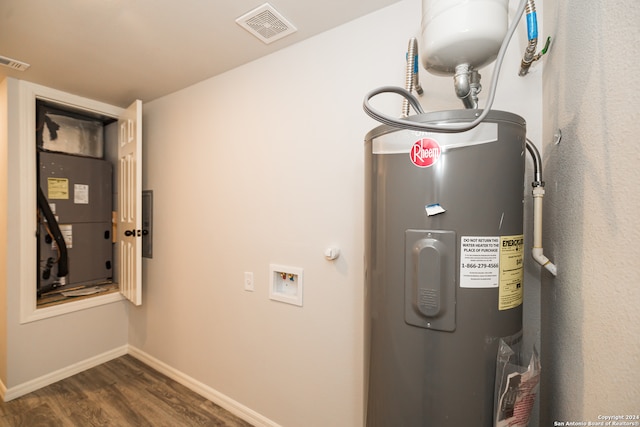 utilities featuring electric water heater and heating unit