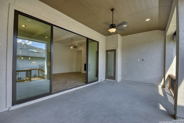 view of patio / terrace with ceiling fan