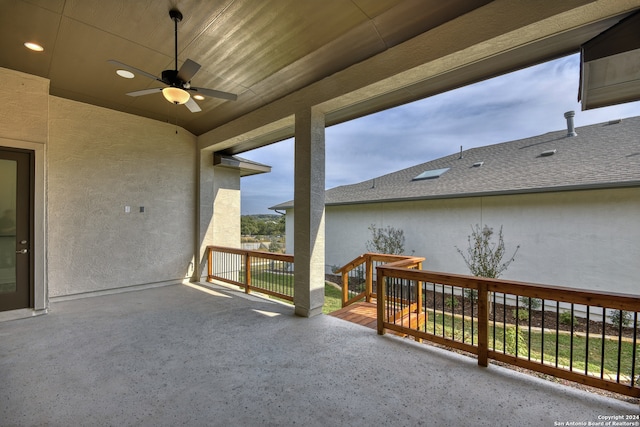 view of patio / terrace with ceiling fan