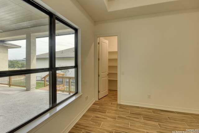 empty room featuring light hardwood / wood-style flooring and a wealth of natural light