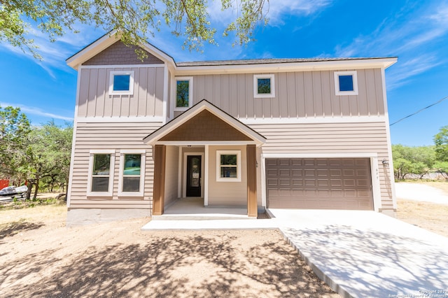 view of front of home with a garage