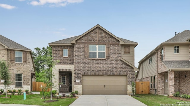 14344 Iron Knight, San Antonio, TX 78253 - traditional home with brick siding, concrete driveway, and a garage