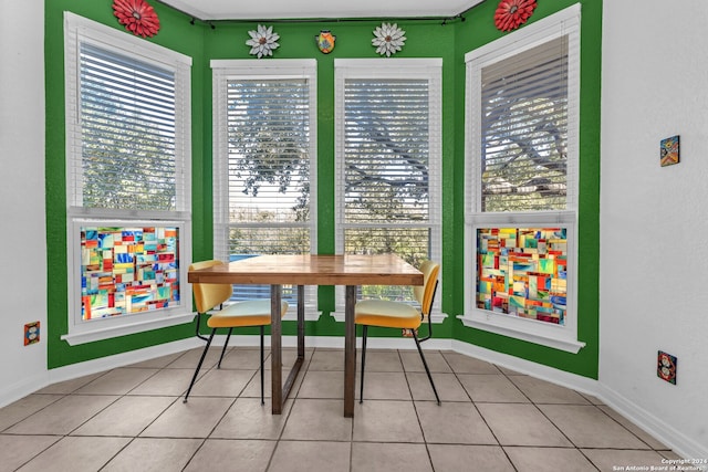 view of tiled dining area