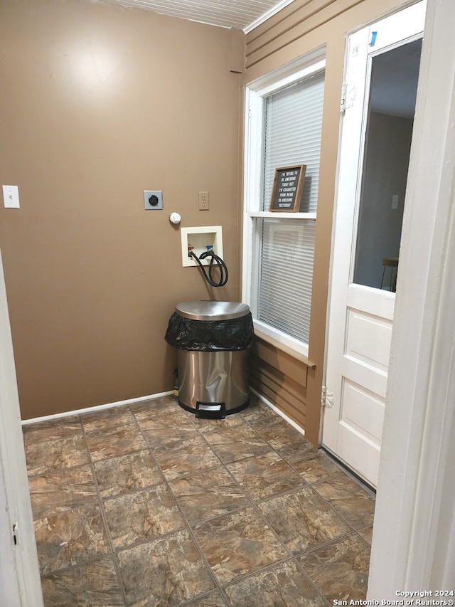 interior space with hookup for an electric dryer and washer hookup