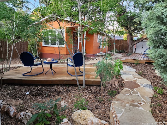 view of wooden deck