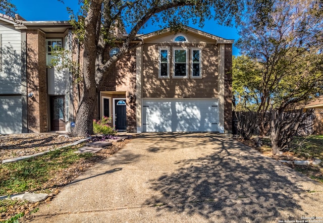 view of property featuring a garage