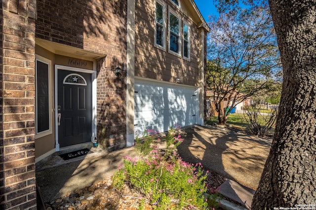 entrance to property with a garage