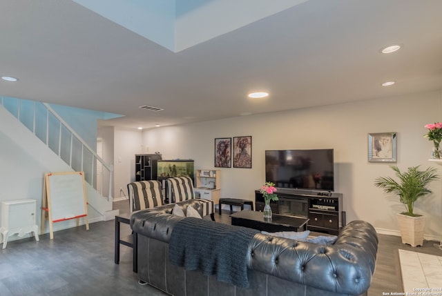 living room featuring wood-type flooring