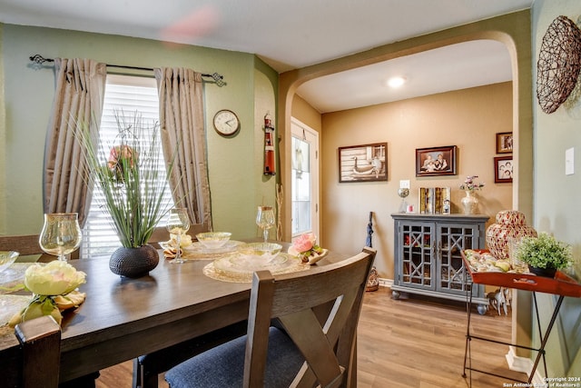 dining room featuring light hardwood / wood-style flooring