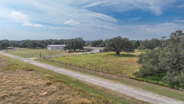 view of road featuring a rural view