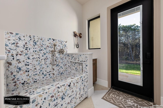 view of tiled entrance foyer