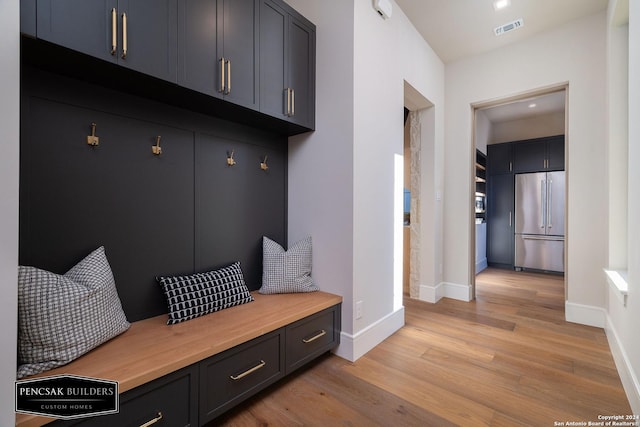 mudroom featuring light wood-type flooring