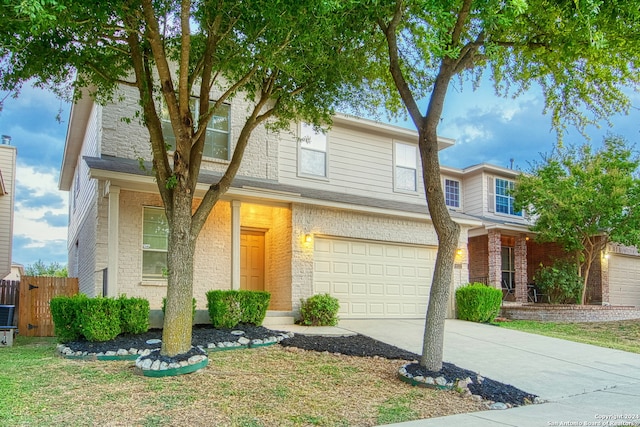 view of property featuring a garage