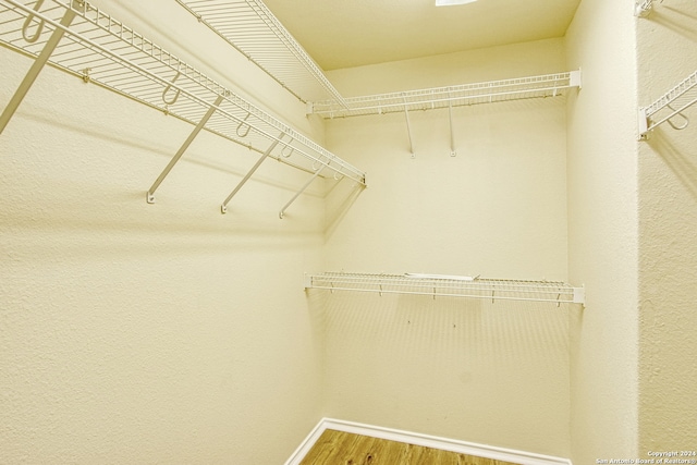 spacious closet with hardwood / wood-style flooring