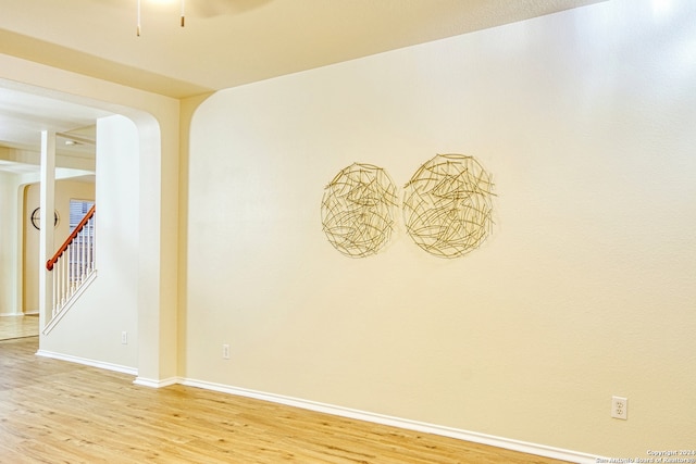 unfurnished room featuring light wood-type flooring