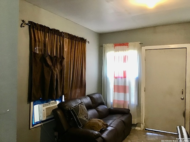 living room with cooling unit