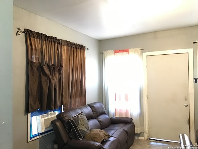 living room with cooling unit