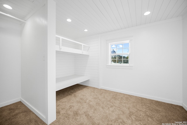 spacious closet with carpet floors