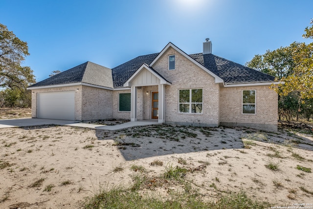 view of front of house with a garage