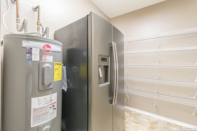 utility room with electric water heater