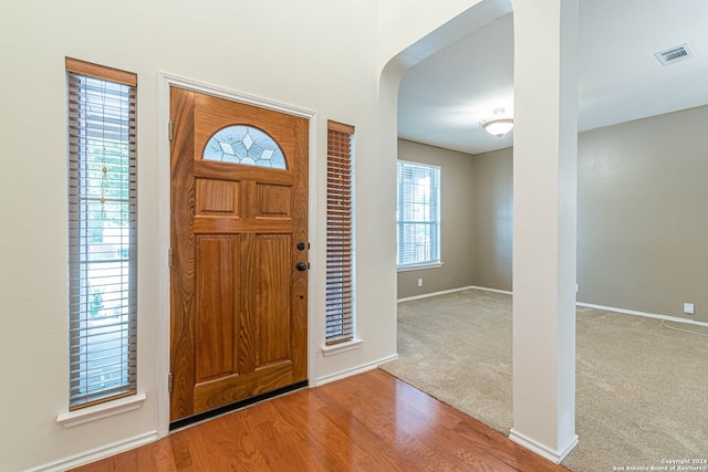 entryway featuring hardwood / wood-style floors