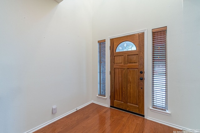 foyer featuring light wood-type flooring