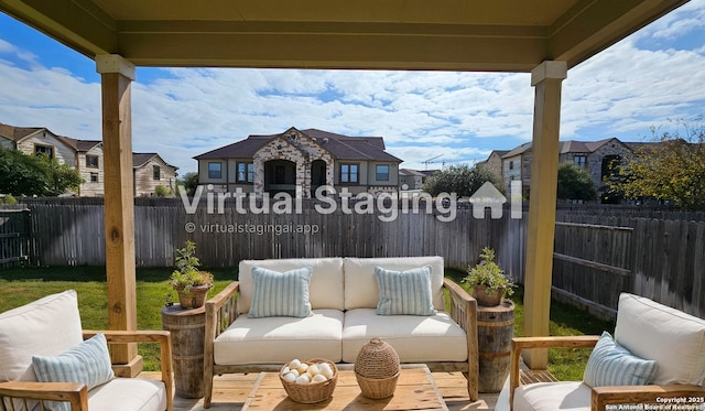 view of patio / terrace with an outdoor living space