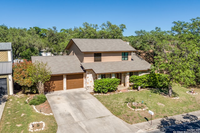 view of front property with a front lawn