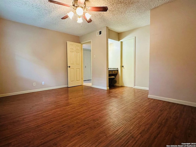 15618 Elks Pass St, San Antonio, TX 78232 - unfurnished room with ceiling fan, wood finished floors, a textured ceiling, and baseboards