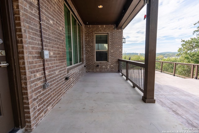 balcony with a mountain view