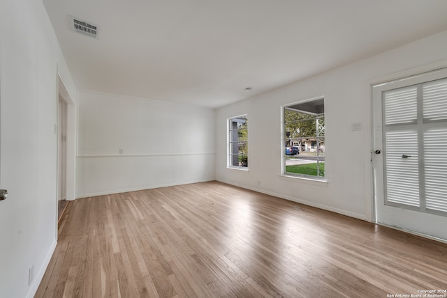 empty room featuring light wood-type flooring