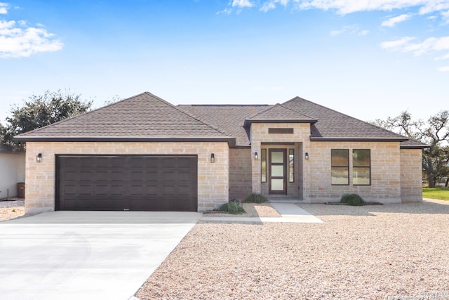 view of front facade with a garage