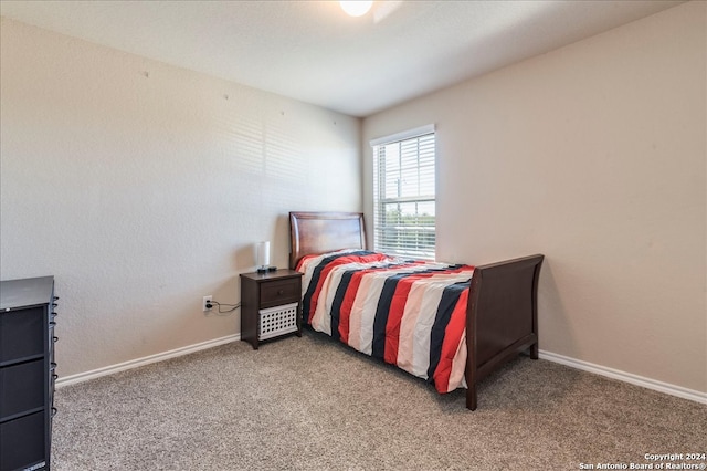 bedroom with carpet