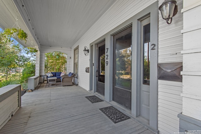 wooden deck with a porch