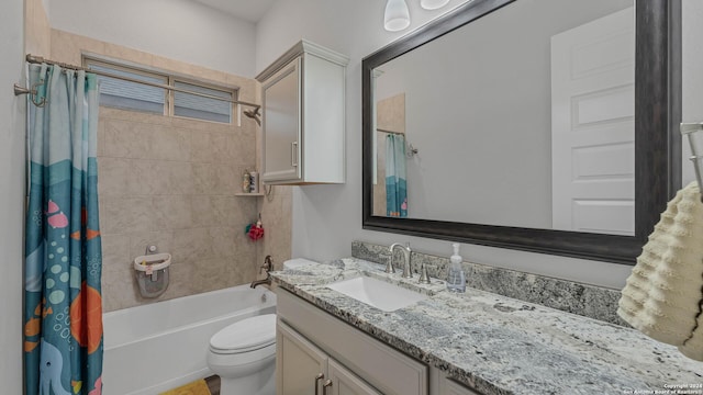 222 Sigel Ave, New Braunfels, TX 78132 - full bathroom with vanity, shower / tub combo, and toilet